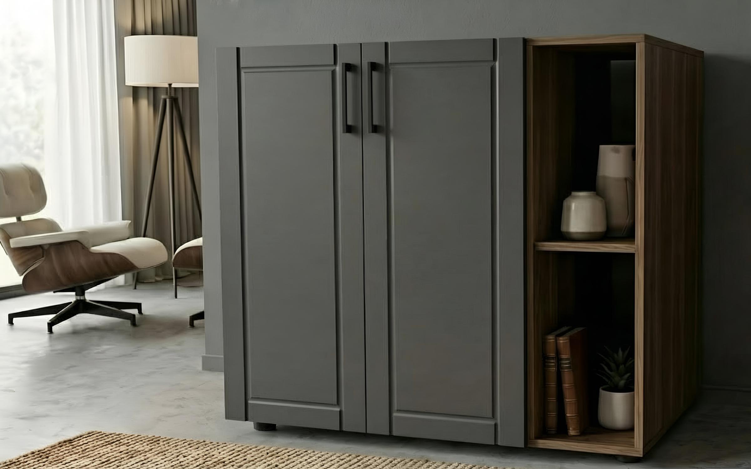 Comoda Nikon, stejar scandinav inchis + antracit mat  1